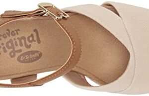 Dr. Scholl's Shoes Women's Mariah Block Heel Sandal Heeled, Light Brown Smooth/Fabric, 6