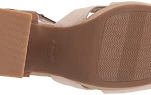 Dr. Scholl's Shoes Women's Mariah Block Heel Sandal Heeled, Light Brown Smooth/Fabric, 6