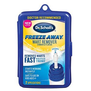 dr. scholl’s freezeaway wart remover dual action, 8 applications/freeze therapy + powerful fast acting salicylic liquid to remove common and plantar warts, 0.33 fl oz, 1 count