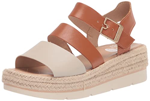 Dr. Scholl's Shoes Women's Once Twice Espadrille Wedge Sandal, Honey Brown, 8