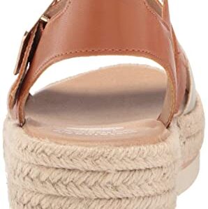 Dr. Scholl's Shoes Women's Once Twice Espadrille Wedge Sandal, Honey Brown, 8