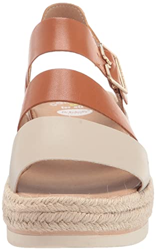 Dr. Scholl's Shoes Women's Once Twice Espadrille Wedge Sandal, Honey Brown, 8