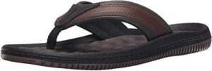 dr. scholl’s shoes men’s donnar flip flop, brown/black, 11 m us