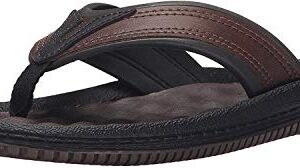 Dr. Scholl's Shoes Men's Donnar Flip Flop, Brown/Black, 11 M US