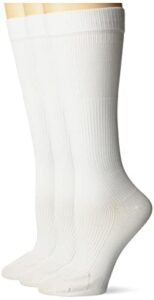 dr. scholl’s women travel compression knee high – 3 pair packs socks, white, 4 10 us