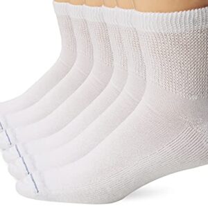 Dr. Scholl's Men's 4 Pack Diabetic and Circulatory Non Binding Ankle Socks, White, Shoe Size: 7-12