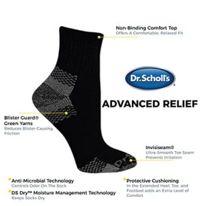 Dr. Scholl's womens Advanced Relief (2pk) Casual Sock, White, One Size US