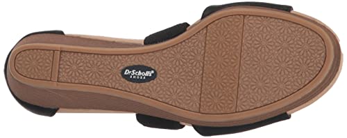 Dr. Scholl's Shoes Women's Barton Band Wedge Sandal, Black Smooth, 9