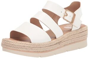 dr. scholl’s shoes women’s once twice espadrille wedge sandal, white, 8