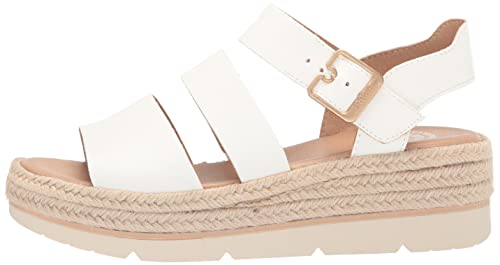 Dr. Scholl's Shoes Women's Once Twice Espadrille Wedge Sandal, White, 8