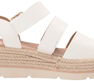 Dr. Scholl's Shoes Women's Once Twice Espadrille Wedge Sandal, White, 8