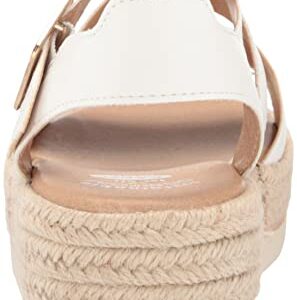 Dr. Scholl's Shoes Women's Once Twice Espadrille Wedge Sandal, White, 8