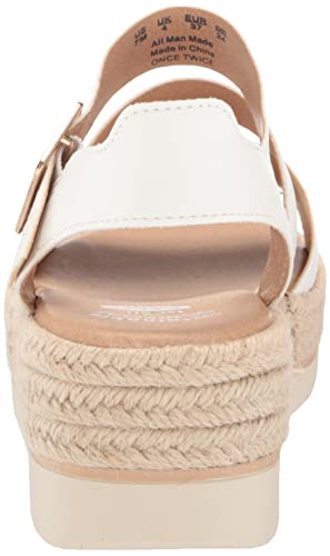 Dr. Scholl's Shoes Women's Once Twice Espadrille Wedge Sandal, White, 8