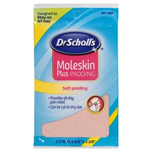 Dr. Scholl's Moleskin Plus 4 5/8-Inch X 3 3/8 Inch Padding, 3-Count Packages (Pack of 8)