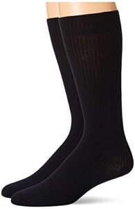 dr. scholl’s mens everyday non-binding (2pk) athletic socks, black, one size us