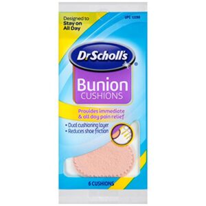 dr. scholl’s bunion cushions, 6ct (pack of 8) // dual cushioning layer provides immediate and all-day bunion pain relief by reducing shoe pressure and friction