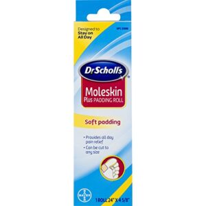 dr. scholl’s moleskin plus padding roll 1 each (pack of 3)