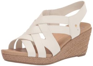 dr. scholl’s shoes women’s everlasting espadrille wedge sandal, white smooth, 7