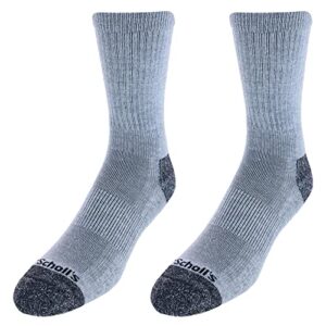 Dr. Scholl's Men's Crew Compression Work Socks (2 Pair Pack), Gray