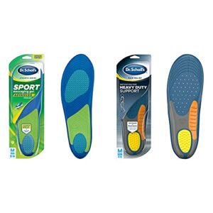 dr. scholl’s sport insoles superior shock absorption and arch support (for men’s 8-4, also available for women’s 6-0), 1 pair & heavy duty support pain relief orthotics, designed for men over 200lbs