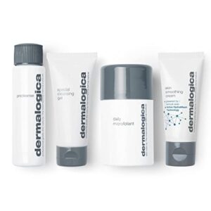 dermalogica discover healthy skin kit – includes: precleanse, face wash, face exfoliator, & moisturizer – wash away impurities to reveal glowing skin