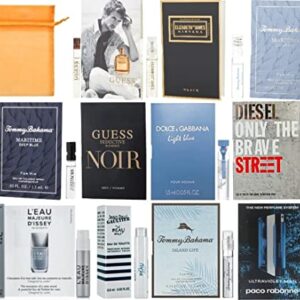 11 Designer Cologne Samples Vials For Men with Organza Bag