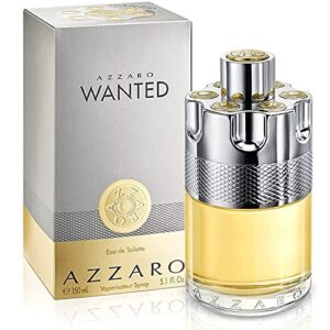 azzaro wanted eau de toilette — mens cologne — woody, citrus & spicy fragrance, 5.1 fl oz