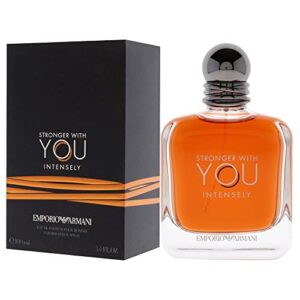 GIORGIO ARMANI Emporio Stronger With You Intensely for Men Eau De Parfum, Clean, 3.4 Fl Oz