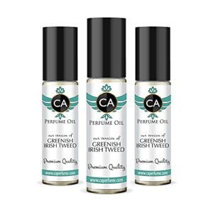 ca perfume impression of greenish irish tweed for men replica fragrance body oil dupes alcohol-free essential aromatherapy sample travel size concentrated long lasting attar roll-on 0.3 fl oz-x3