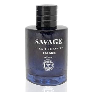 Hybrid & Company Savage Extrait for Men Eau De Toilette Natural Spray Masculine Scent, 3.4 Fl Oz