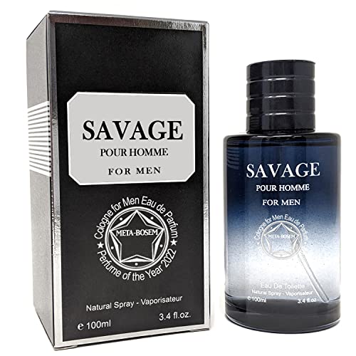 META-BOSEM Savage Extrait De Parfum Natural Spray Cologne for Men, Wonderful Fragrance Gift, Masculine Scent, for all Skin Types, 3.4 Fluid Ounce/100 Ml