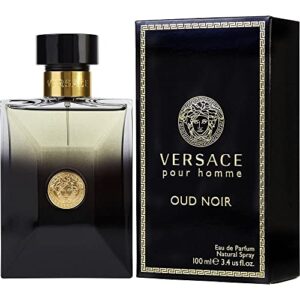 versace pour homme oud noir by versace eau de parfum spray 3.4 oz for men – 100% authentic
