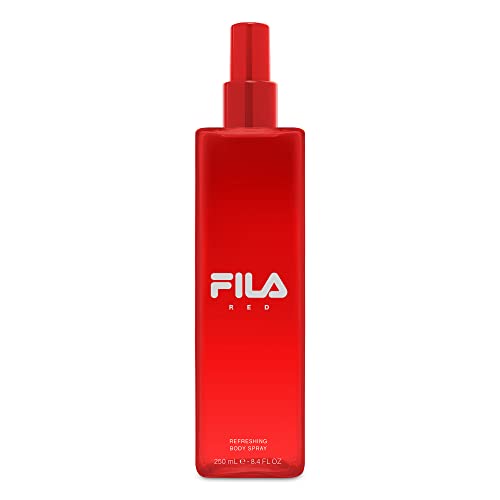 Fila RED for Men - Classic, Intense, Long Lasting Men's Fragrance For Day And Night Wear - Notes Of Bergamot, Lemon, Lime, Jasmin, And Sandalwood - Streamlined, Portable Bottle Design - 8.4 Oz