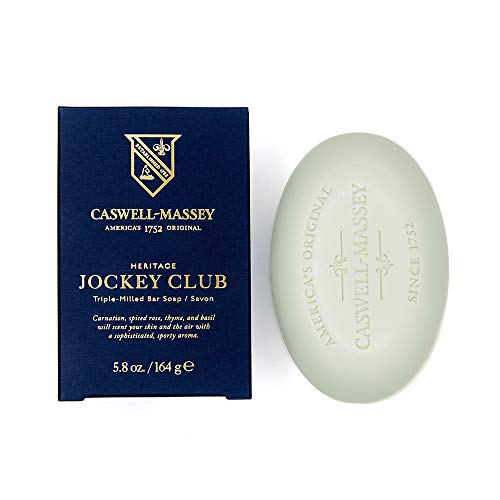 Caswell-Massey Heritage Jockey Club Single Soap Bar, Scented & Moisturizing Bath Soap For Men & Women, Made In The USA, 5.8 Oz