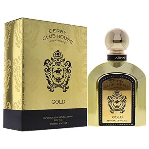 ARMAF Derby Club House Gold EDT Spray Men, Woody Spicy, 3.4 Fl Oz