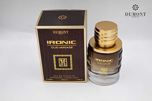 Dumont Ironic Oud Mirage Pour Homme (3.4 Fl. Oz) Eau De Perfum – Perfume Body Spray for Men, Boys, Him - Long Lasting Cologne with Tobacco, Leather, Grapefruit, Woodsy Masculine Scent