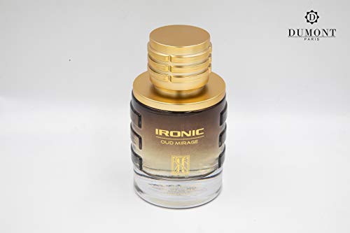 Dumont Ironic Oud Mirage Pour Homme (3.4 Fl. Oz) Eau De Perfum – Perfume Body Spray for Men, Boys, Him - Long Lasting Cologne with Tobacco, Leather, Grapefruit, Woodsy Masculine Scent