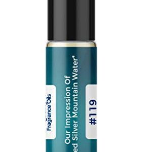 Quality Fragrance Oils' Impression #119, Compatible with Silver Mountain Water for Men (10ml Roll On)