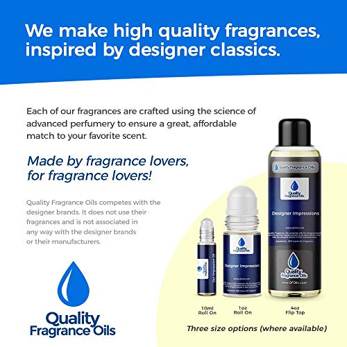 Quality Fragrance Oils' Impression #119, Compatible with Silver Mountain Water for Men (10ml Roll On)