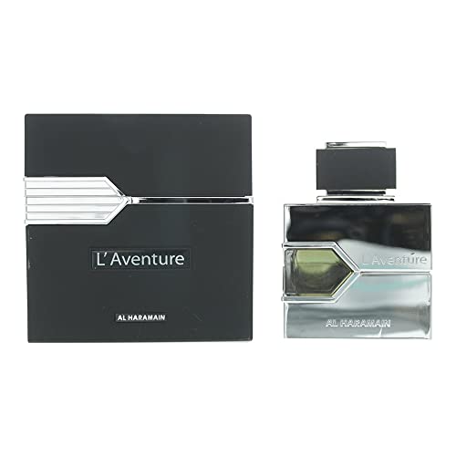 Al Haramain L'Aventure Eau de Parfum, 3.33 Ounce (100 ml) - For Creed Aventus Lovers, Black