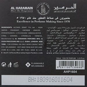 Al Haramain L'Aventure Eau de Parfum, 3.33 Ounce (100 ml) - For Creed Aventus Lovers, Black