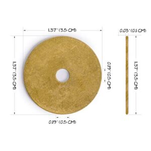 Hardware Philosophy 10 Plain Round Washers Brass Hardware 1.1"