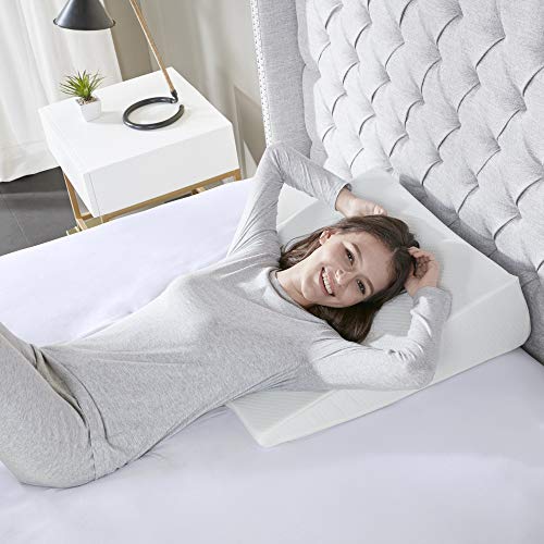 Sleep Philosophy Memory Foam Wedge Pillow White 22x24x7