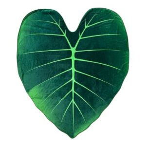 Green Philosophy Co.Giant Leaf Shape Blanket Monstera Throw Soft Cozy Breathable Lightweight and Decorative Leaves Design Gift for Plant Lovers (Regal Shield Alocasia)