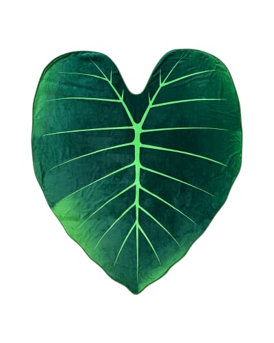 Green Philosophy Co.Giant Leaf Shape Blanket Monstera Throw Soft Cozy Breathable Lightweight and Decorative Leaves Design Gift for Plant Lovers (Regal Shield Alocasia)