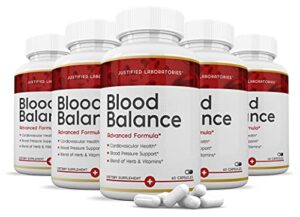(5 pack) blood balance advanced formula 620mg all natural formula supplement pills 300 capsules