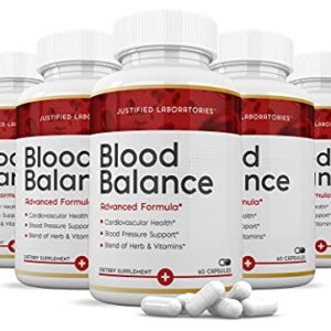 (5 Pack) Blood Balance Advanced Formula 620MG All Natural Formula Supplement Pills 300 Capsules