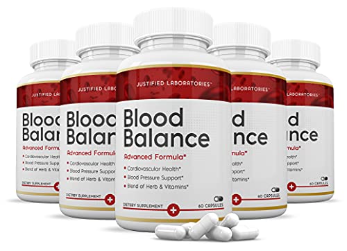 (5 Pack) Blood Balance Advanced Formula 620MG All Natural Formula Supplement Pills 300 Capsules