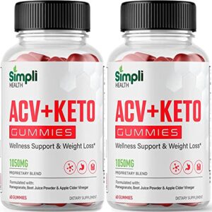 (2 Pack) Simpli Health ACV Ketos Gummies Keto Apple Cider Vinegar 1050mg, Formulated to Support Healthy Weight, Simpliacv Heath ACV Keto Gummies, Simple AVC ACT AC ACB Simply Acc Gummies (120 Gummies)