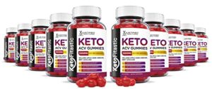 justified laboratories (10 pack) ketofitastic keto gummies 1000mg acv with pomegranate juice beet root b12 600 gummys